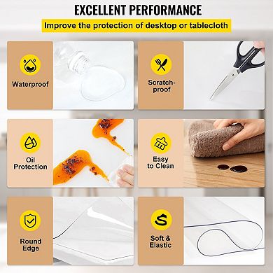 Waterproof, Scratch and Heat-Resistant PVC Table Protector for Dining, Coffee Tables, and Desks