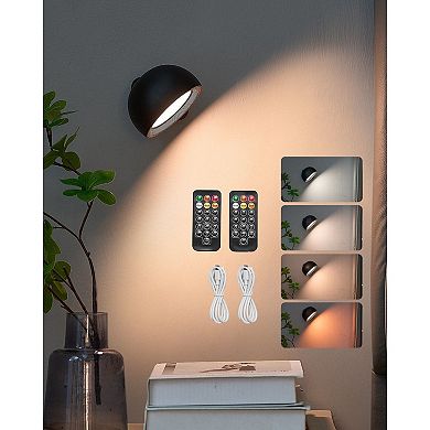 Battery Operated Wall Sconces with Remote, Adjustable Color and Dimming