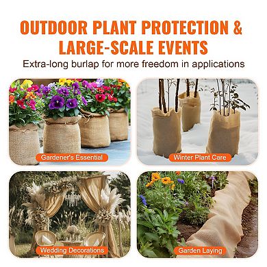 Rustic Burlap Fabric Roll, Natural Hemp Material for Wedding, Party, and Home Crafts