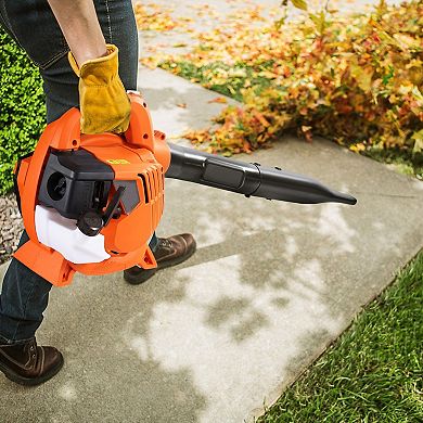 26CC 2-Stroke Gas Leaf Blower and Lawn Vacuum with Noise-Reducing Earmuffs