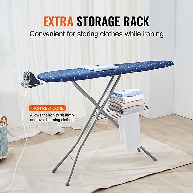 Adjustable Full-Size Ironing Board, Four-Layer Padding for Smooth Ironing
