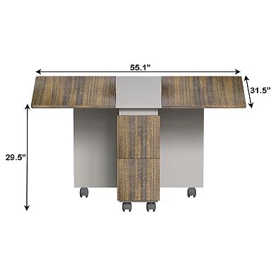 Multi-Functional Folding Table Set with 4 Chairs for Kitchen or Dining