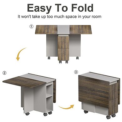 Multi-Functional Folding Table Set with 4 Chairs for Kitchen or Dining