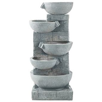 Compact 5 tier Outdoor Indoor Water Fountain with LED Lights