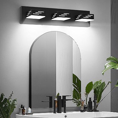 3-Light LED Bathroom Vanity Fixture with 360° Adjustable Lamp Heads