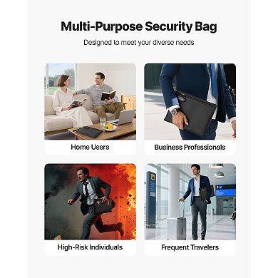 Lightweight Fireproof Document Bag with Lock for Papers, Cash, and Valuables