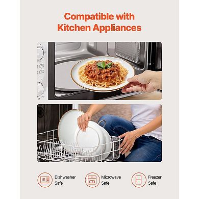 12-Piece Ceramic Dinnerware Set for 24 with Plates and Bowls