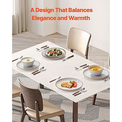 12-Piece Ceramic Dinnerware Set for 24 with Plates and Bowls