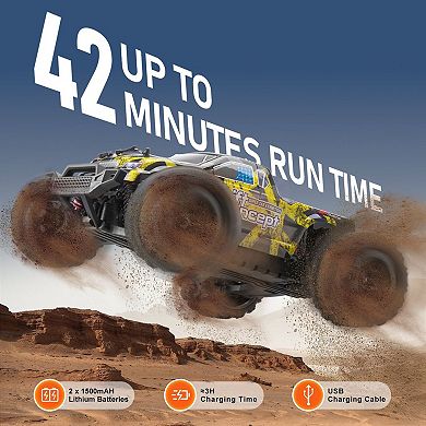 Remote Control Off-Road Car for Kids, High-Speed, Waterproof, Wheelie Bar Included