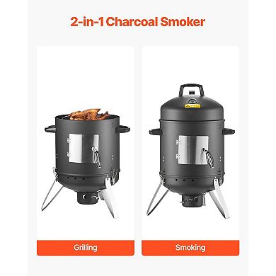 Portable Charcoal Smoker for Grilling and Smoking Meat Fish and Veggies