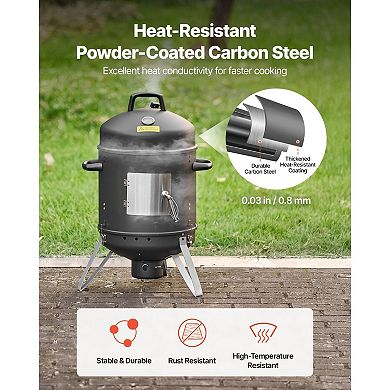 Portable Charcoal Smoker for Grilling and Smoking Meat Fish and Veggies