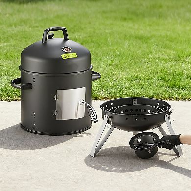 Portable Charcoal Smoker for Grilling and Smoking Meat Fish and Veggies