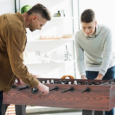 Adjustable 55 inch Foosball Table with Smooth Rods, 26 Players, and 4 Balls