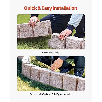Stone-Look Landscape Edging for Garden Beds, Lawns, Pathways & Pool Borders
