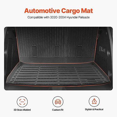 Vehicle Cargo Liner and Backrest Mat Set Tool-Free Install All-Weather Interior Guard