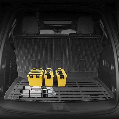 Vehicle Cargo Liner and Backrest Mat Set Tool-Free Install All-Weather Interior Guard