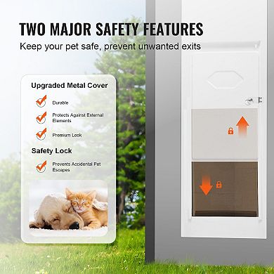 Adjustable Pet Door for Sliding Glass Doors with Aluminum Frame and Tempered Glass