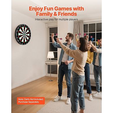 Sisal Dartboard with Self-Healing Fibers and Rotatable Number Ring