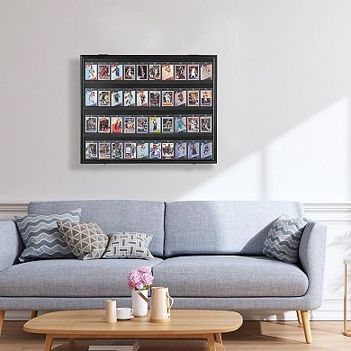 Graded Trading Card Display Case Wall Mount with Glass Front and Locking Frame