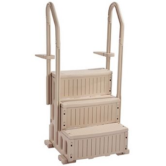 3-Step Pool Ladder with Double Handrails Inclined Design PE