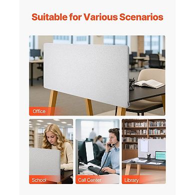 Adjustable Desk Privacy Panel 60 x 24 in for Classroom Library or Home Office