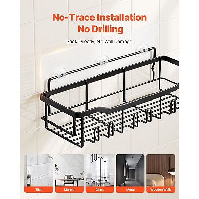 5-Piece Shower Organizer Set with Soap and Toothbrush Holders, Easy Adhesive Installation