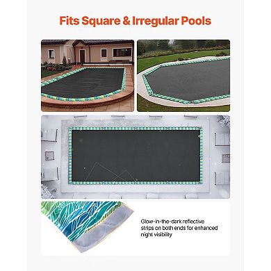 5-Pack Pool Cover Water Bags 94.5 in Double-Chamber PVC with Reflective Strips