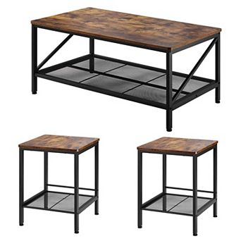 Living Room Coffee Table Set with 2 Coordinating Side Tables