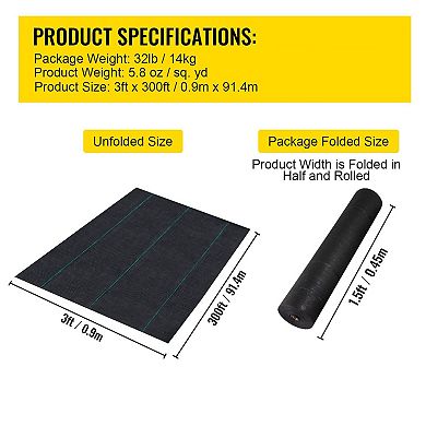 Dual Layer Landscape Weed Barrier Fabric for Garden Beds, Gravel Paths, and Ground Cover