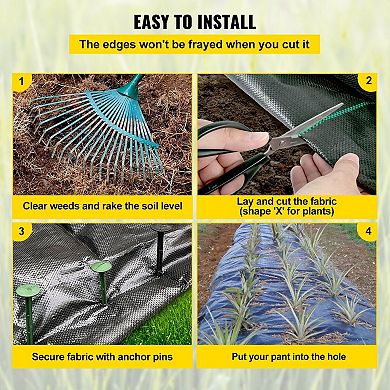 Dual Layer Landscape Weed Barrier Fabric for Garden Beds, Gravel Paths, and Ground Cover