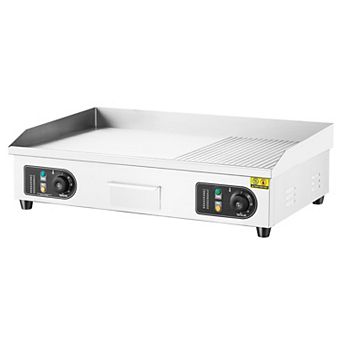 Electric Griddle Flat-Top Stainless Steel Even Heat for Burgers, Eggs, Steaks