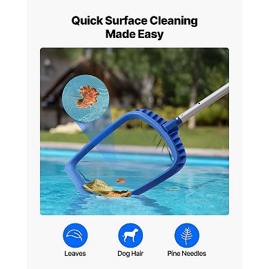 4-in-1 Pool Cleaning Kit Skimmer Nets and Brushes for Pools Hot Tubs (Poles Not Included)