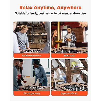 Foosball Table with 26 Players, 4 Balls, and Built-In Scorekeeper