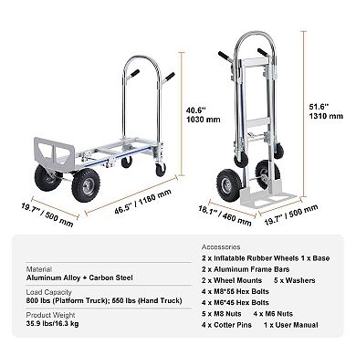 Foldable Platform Cart and Hand Truck for Hauling Large Boxes and Supplies