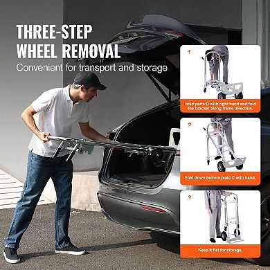 Foldable Platform Cart and Hand Truck for Hauling Large Boxes and Supplies