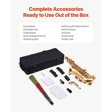Student Alto Saxophone E Flat with Case, 33-Note Range and Shell-Style Keys