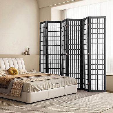 3-Panel Japanese Style Room Divider with Paulownia Wood Frame and Nonwoven Fabric Panels