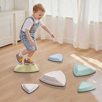 Indoor and Outdoor Toddler Steppingstones, 6-Piece Geometric Macaron Set