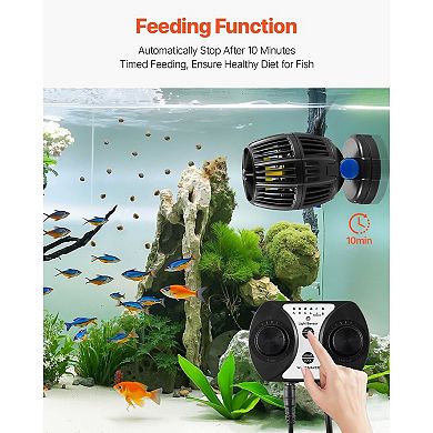Adjustable Aquarium Wave Maker with 360° Rotation, 3 Wave Modes, Feed and Night Function