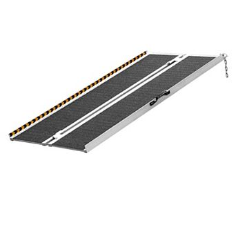 Foldable Mobility Ramp with Reflective Strips and Edge Barriers, 800 lb Capacity