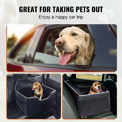 Dog Car Seat Secure Travel Seat with Adjustable Seat Belt and Premium Buckles