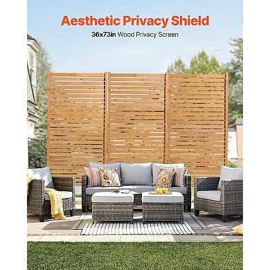 Modular Wood Room Divider Panel with Stakes, Indoor and Outdoor Privacy Screen
