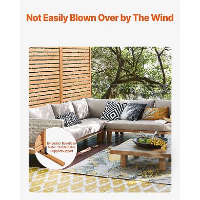 Modular Wood Room Divider Panel with Stakes, Indoor and Outdoor Privacy Screen