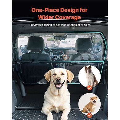 Dog Car Barrier for Large SUVs, Trucks, Sedans Mesh Pet Divider with Steel Frame