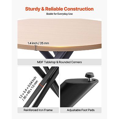 5-Piece Round Dining Table Set with Foam-Padded Chairs for Kitchen or Dining Room