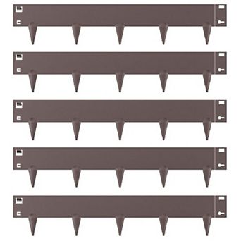 Galvanized Steel Garden Edging with Flexible Design and 5 Interlocking Pieces
