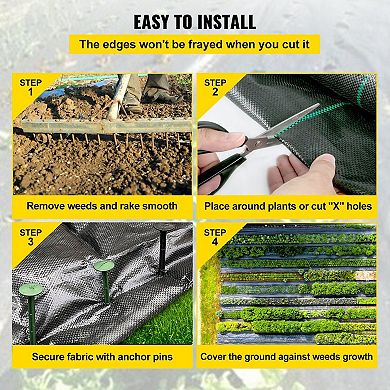 Outdoor Weed Barrier Fabric Roll for Garden Beds, Driveways and Landscaping