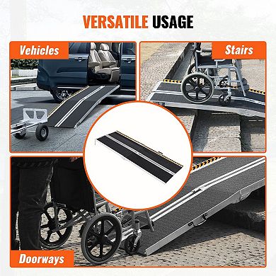 Portable Folding Wheelchair Ramp, Non-Slip Surface, and Carry Handle for Home and Travel