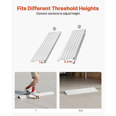 Aluminum Threshold Ramp Set for Doorways, Wheelchairs, and Mobility Scooters