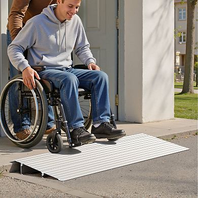Aluminum Threshold Ramp Set for Doorways, Wheelchairs, and Mobility Scooters